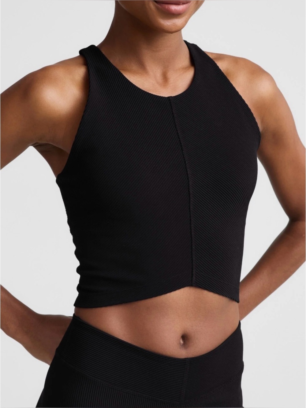 NEW Beyond Yoga Impulse Ribbed High Neck Tank Black Sz Sm